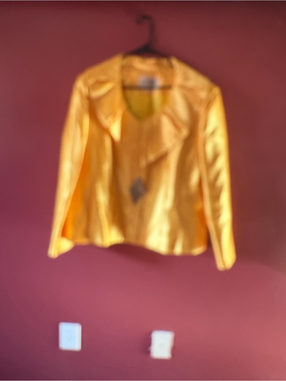 Yellow Faux Leather Moto Jacket - Women’s Chic Outerwear. Slide to see skirt.